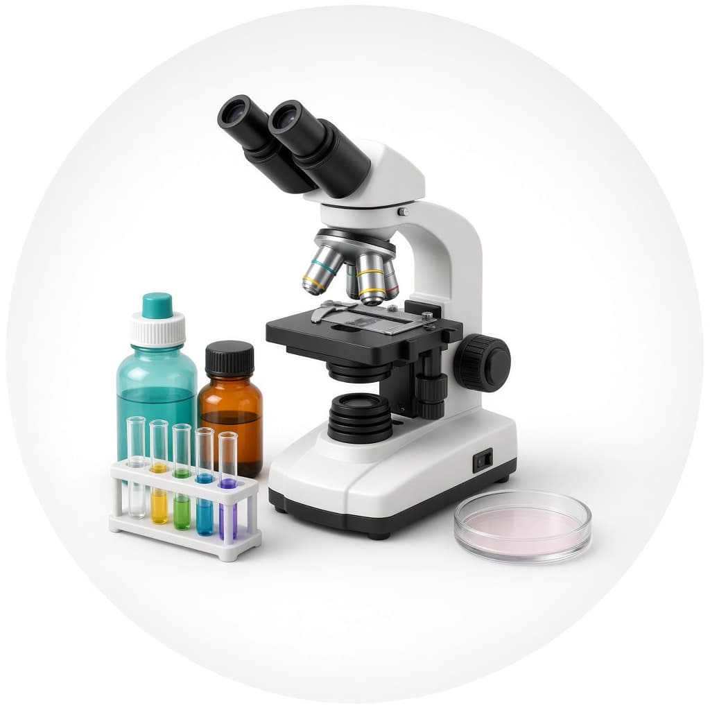 Laboratory microscope and diagnostic test kit