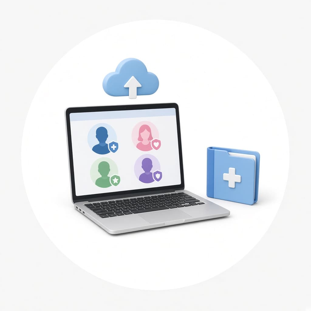 Laptop with cloud health records