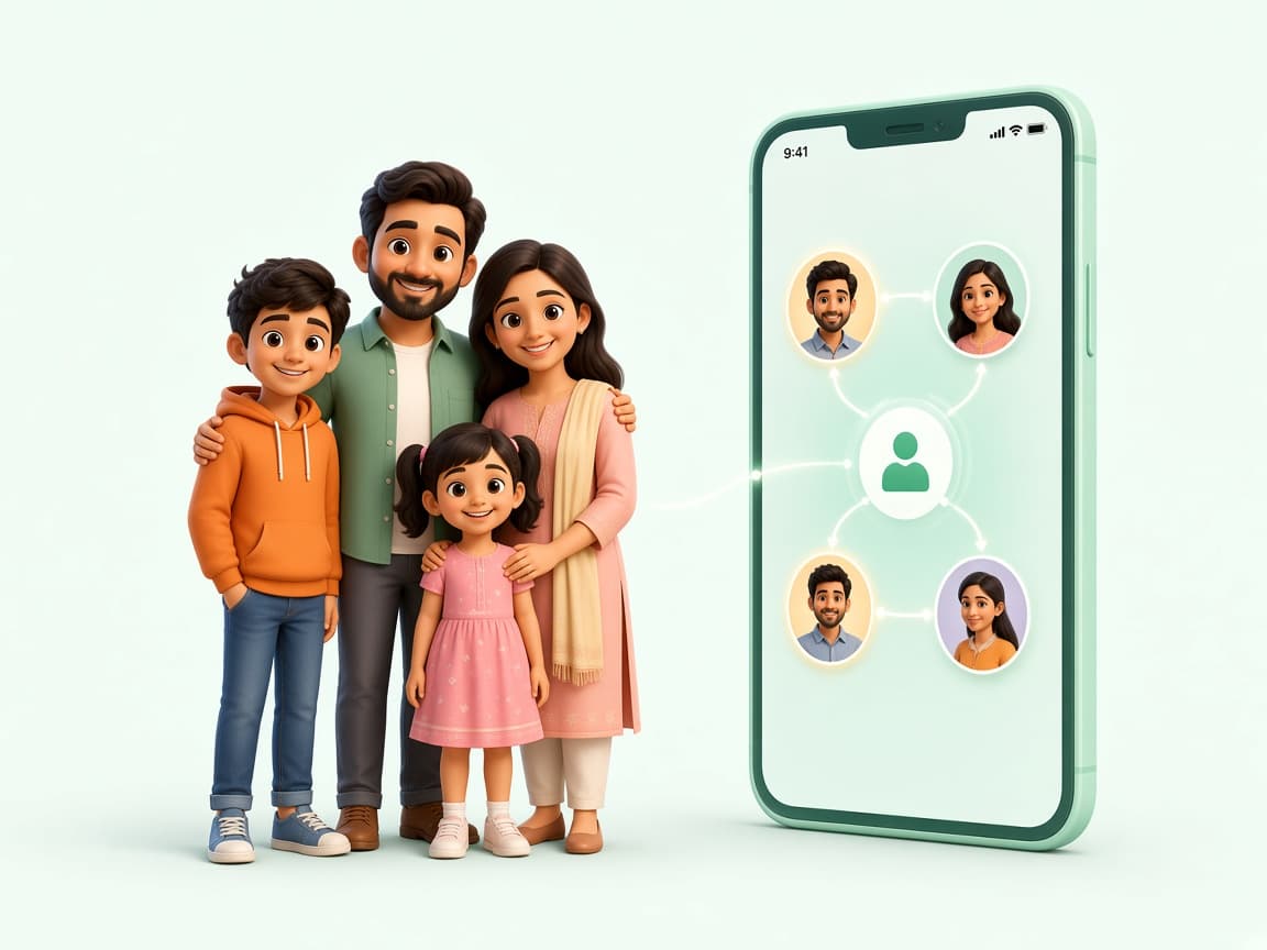 Family being added to one membership on a phone